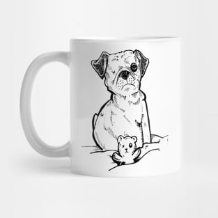 One Eyed Pug dog and his best friend Mug